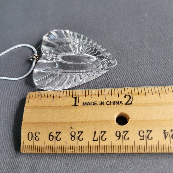 Womens Jewelry Silver Tone Snake Chain Necklace Crystal Heart Pendant 18 in - Picture 8 of 9